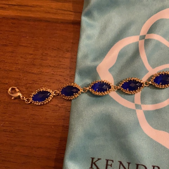 Kendra Scott Jana Cobalt Blue Stones & Gold Bracelet - Picture 6 of 10
